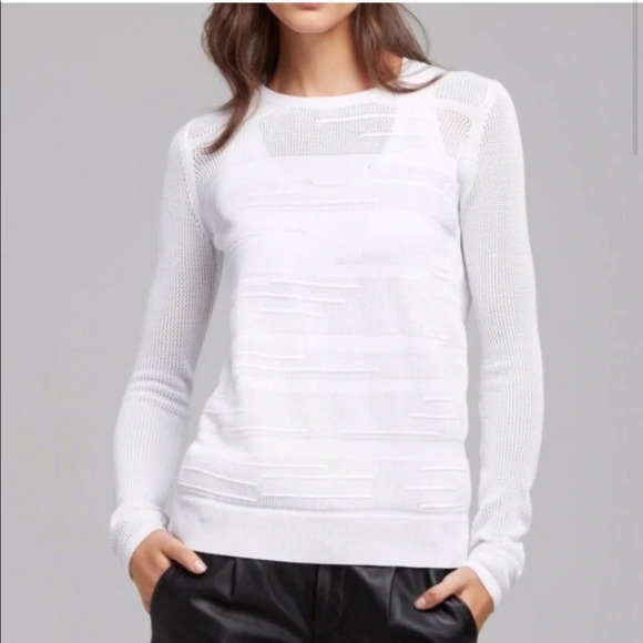 Vince mesh inset crewneck sweater black 5494 - Picture 3 of 10